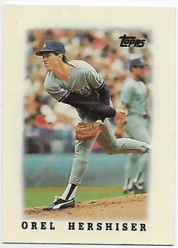 1988 Topps Mini Leaders Orel Hershiser baseball card with original gloss Dodgers NM-MT