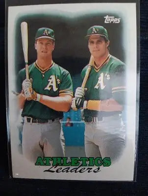 1988 Topps - Team Leaders Mark McGwire Jose Canseco #759. Athletics. NRMT+ - Baseball Card Single