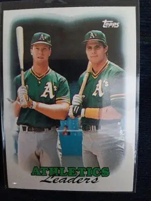 1988 Topps - Team Leaders Mark McGwire Jose Canseco #759. Athletics. NRMT+ - Baseball Card Single