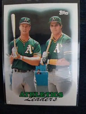 1988 Topps - Team Leaders Mark McGwire Jose Canseco #759. Athletics. NRMT+ - Baseball Card Single