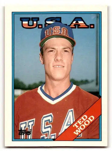 Vintage 1988 Topps Traded 130T Ted Wood USA Baseball Card in EX/NM condition
