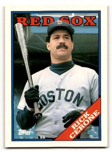 Vintage 1988 Topps Traded Rick Cerone Boston Red Sox baseball card NM