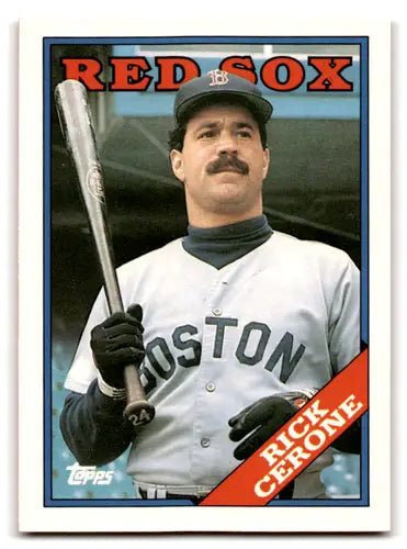 Original gloss 1988 Topps Traded Rick Cerone baseball card featuring Red Sox ID 71841