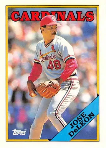 Original gloss 34T Jose DeLeon Topps Traded baseball card from 1988 Topps Traded series