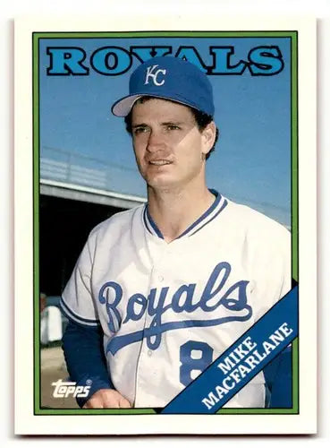 Vintage Kansas City Royals baseball card featuring 62T Mike Macfarlane with original gloss