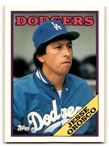 Original gloss 1988 Topps Traded 77T Jesse Orosco Los Angeles Dodgers baseball card
