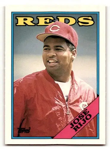 Original gloss 92T Jose Rijo Cincinnati Reds baseball card from 1988 Topps Traded series