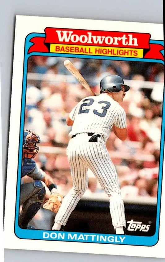 Vintage 1988 Topps Woolworth Baseball Highlights Don Mattingly batting card