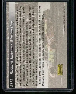 1988 Traks Premium Richard Jackson #172 Auto Racing - Racing Card Single