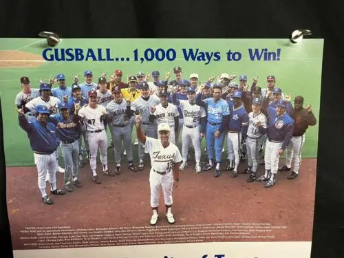 Baseball poster featuring 1988 University of Texas Longhorns Schedule Poster Cliff Gustafson MLB