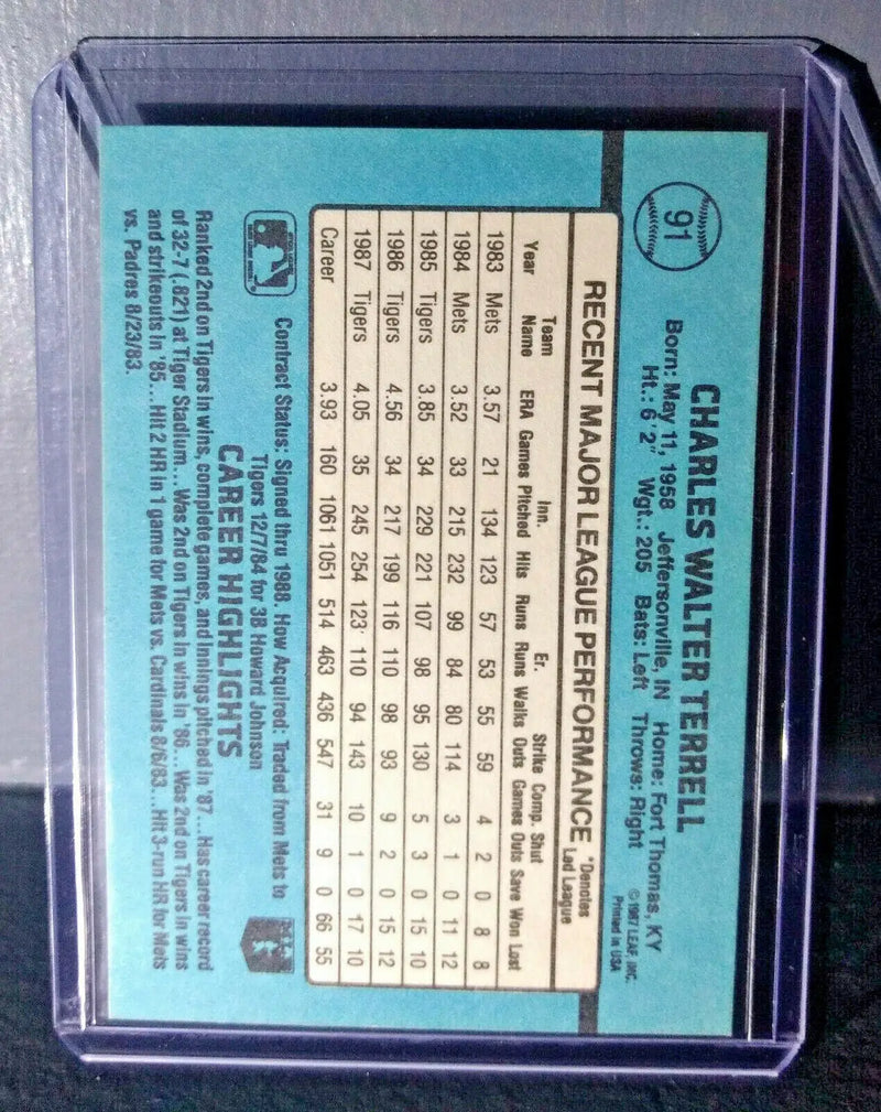 1988 Walt Terrell Donruss #91 Baseball Card