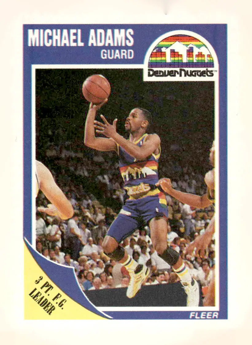 1989-90 Fleer #38 Michael Adams Base Denver Nuggets - Basketball Card Single