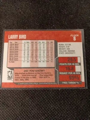 1989-90 Fleer - Larry Bird #8. Boston Celtics. NBA. NRMT+