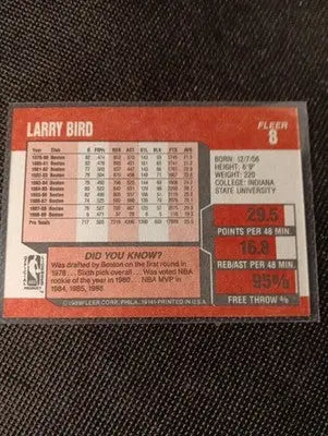 1989-90 Fleer - Larry Bird #8. Boston Celtics. NBA. NRMT+