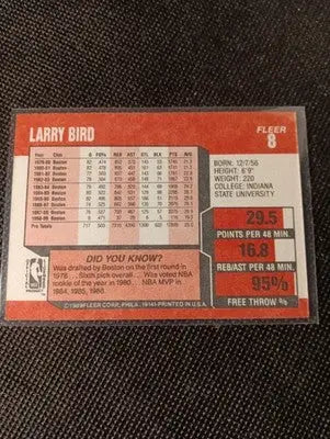 1989-90 Fleer - Larry Bird #8. Boston Celtics. NBA. NRMT+