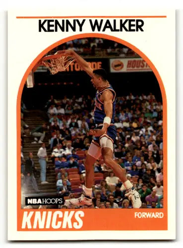 Original gloss Kenny Walker basketball card from 1989-90 Hoops Knicks collection