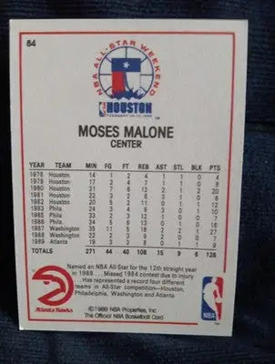 1989-90 NBA Hoops - All-Star Game Moses Malone #84. NRMT+ - Basketball Card Single