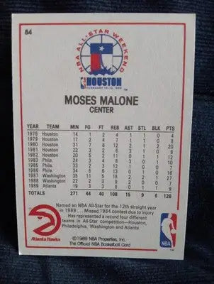 1989-90 NBA Hoops - All-Star Game Moses Malone #84. NRMT+ - Basketball Card Single