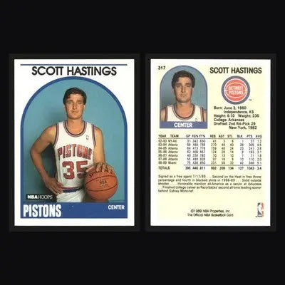 1989-90 NBA Hoops Scott Hastings #317 Detroit Pistons - Basketball Card Single