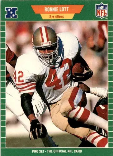 Original gloss of Ronnie Lott football card from Pro Set Super Bowl XXIV history