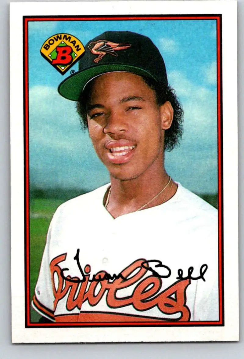 1989 Bowman #11 Juan Bell NM-MT RC Rookie Baltimore Orioles Baseball Card - Baseball Card Single