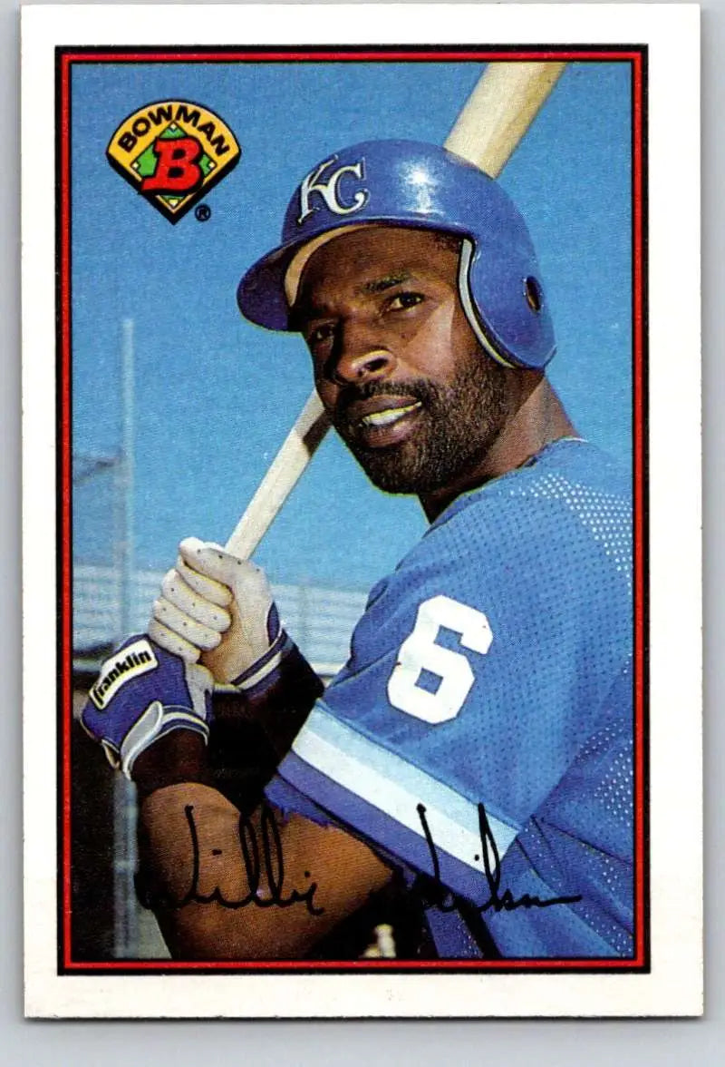 1989 Bowman #124 Willie Wilson NM-MT Kansas City Royals Baseball Card - Baseball Card Single