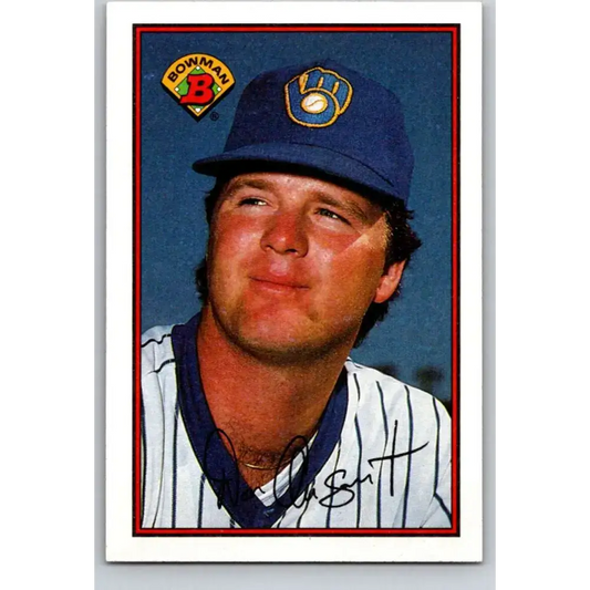 1989 Bowman #130 Don August NM-MT Milwaukee Brewers Baseball Card