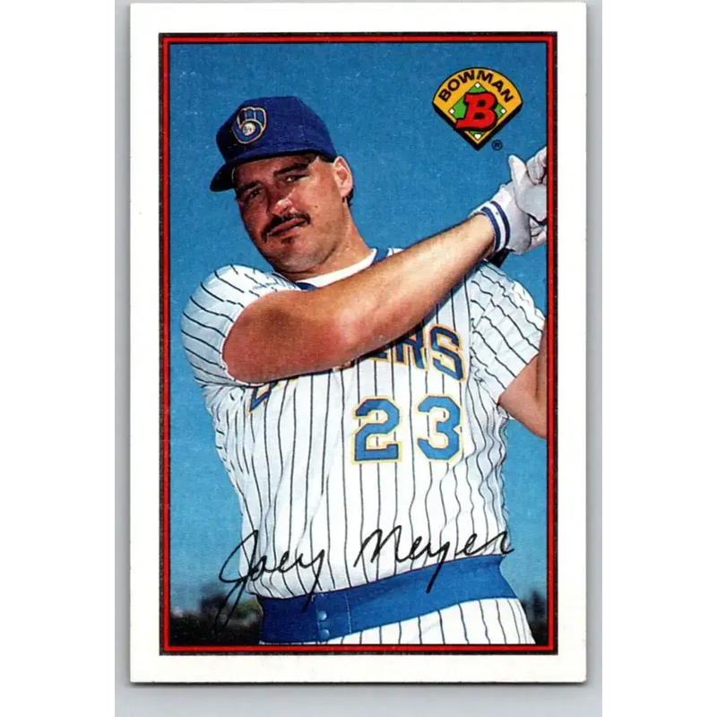 1989 Bowman #138 Joey Meyer NM-MT Milwaukee Brewers Baseball Card - Baseball Card Single