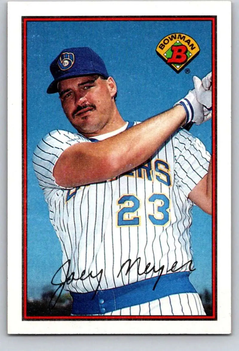 1989 Bowman #138 Joey Meyer NM-MT Milwaukee Brewers Baseball Card - Baseball Card Single
