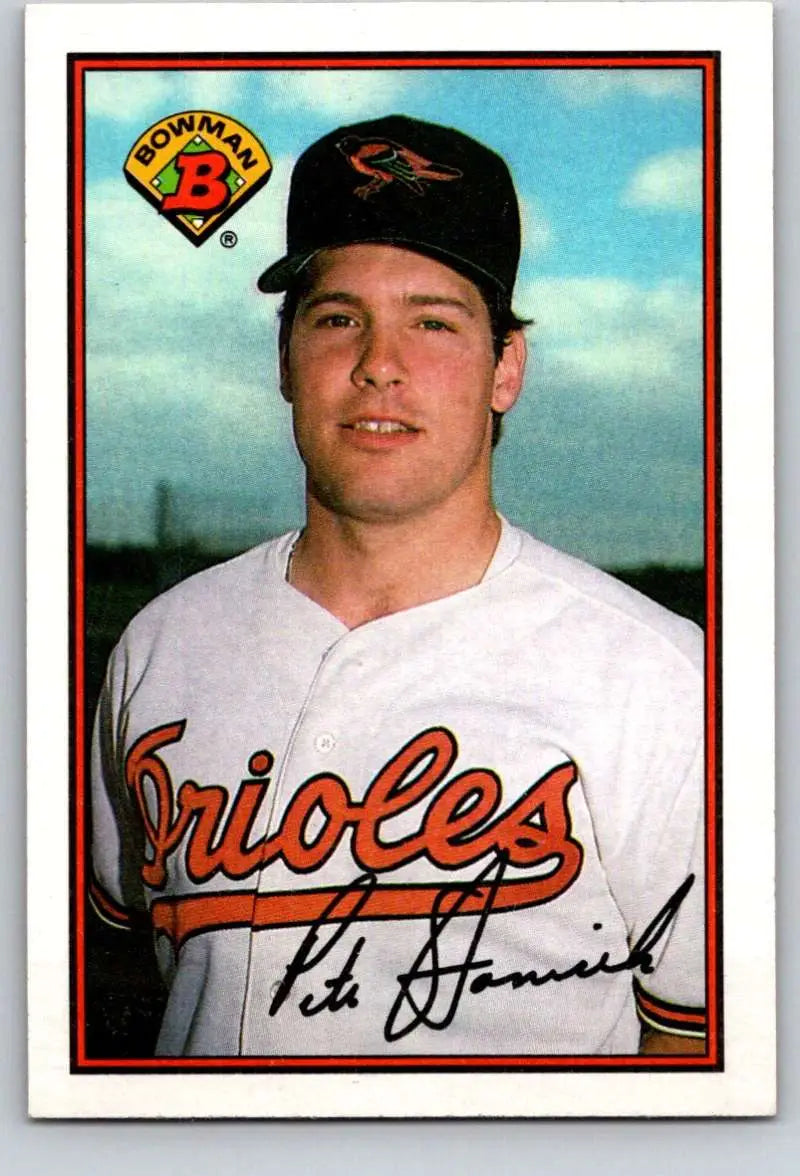 1989 Bowman #14 Pete Stanicek NM-MT Baltimore Orioles Baseball Card - Baseball Card Single