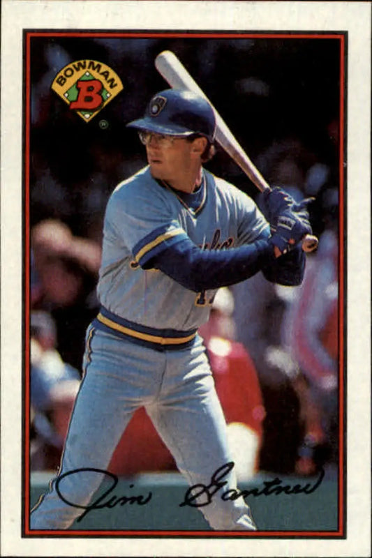 1989 Bowman #141 Jim Gantner NM-MT Milwaukee Brewers Baseball Card - Baseball Card Single