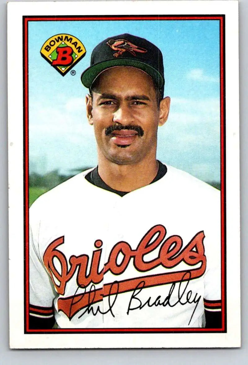 1989 Bowman #17 Phil Bradley NM-MT Baltimore Orioles Baseball Card - Baseball Card Single