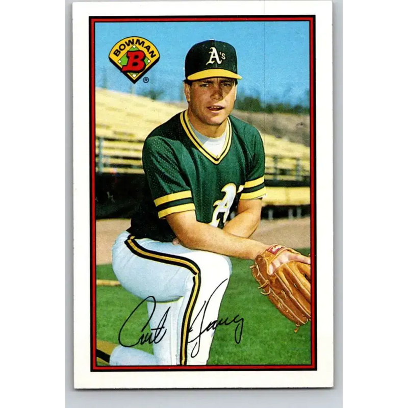 1989 Bowman #184 Curt Young NM-MT Oakland Athletics Baseball Card - Baseball Card Single