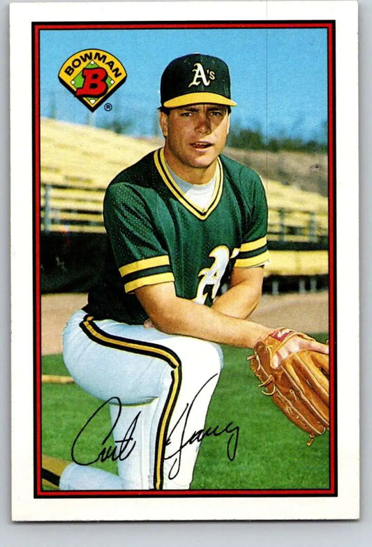 1989 Bowman #184 Curt Young NM-MT Oakland Athletics Baseball Card - Baseball Card Single