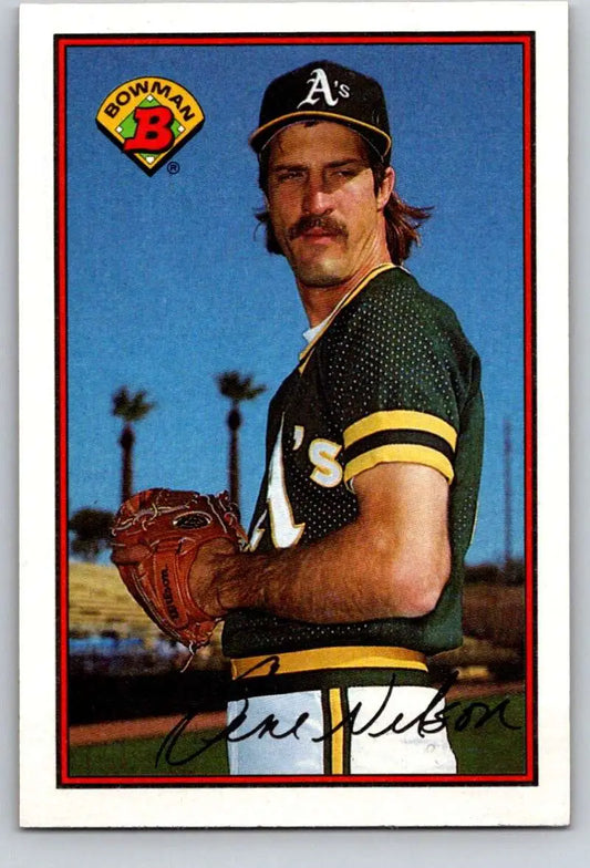 1989 Bowman #185 Gene Nelson NM-MT Oakland Athletics Baseball Card - Baseball Card Single