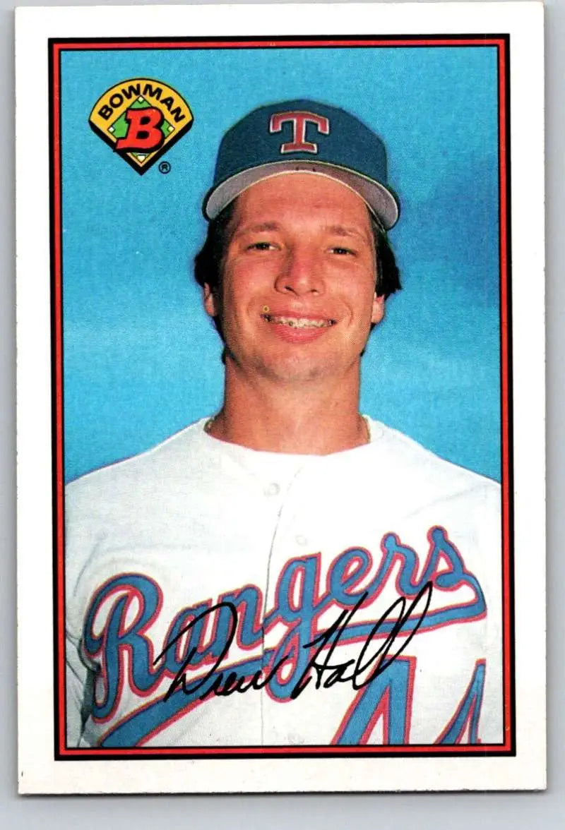 1989 Bowman #221 Drew Hall NM-MT Texas Rangers Baseball Card - Baseball Card Single