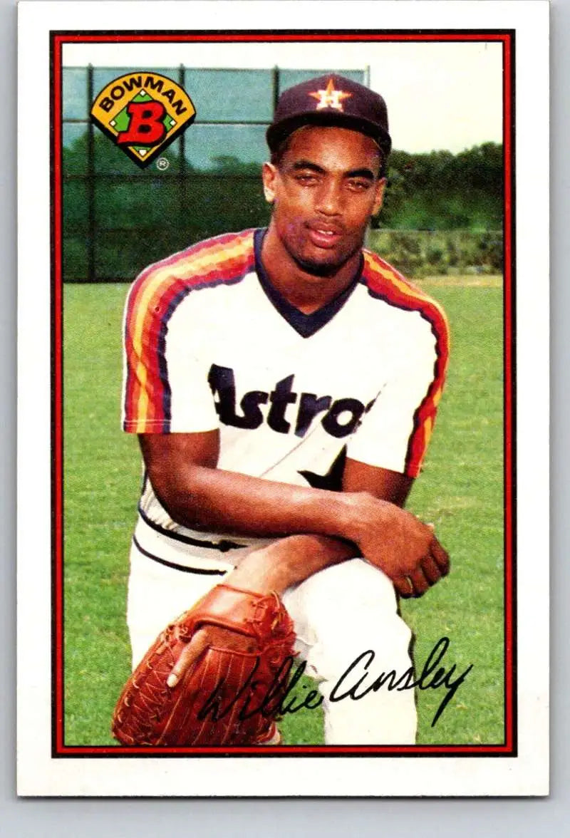 1989 Bowman #332 Willie Ansley NM-MT RC Rookie Houston Astros Baseball Card - Baseball Card Single