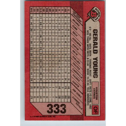1989 Bowman #333 Gerald Young NM-MT Houston Astros Baseball Card