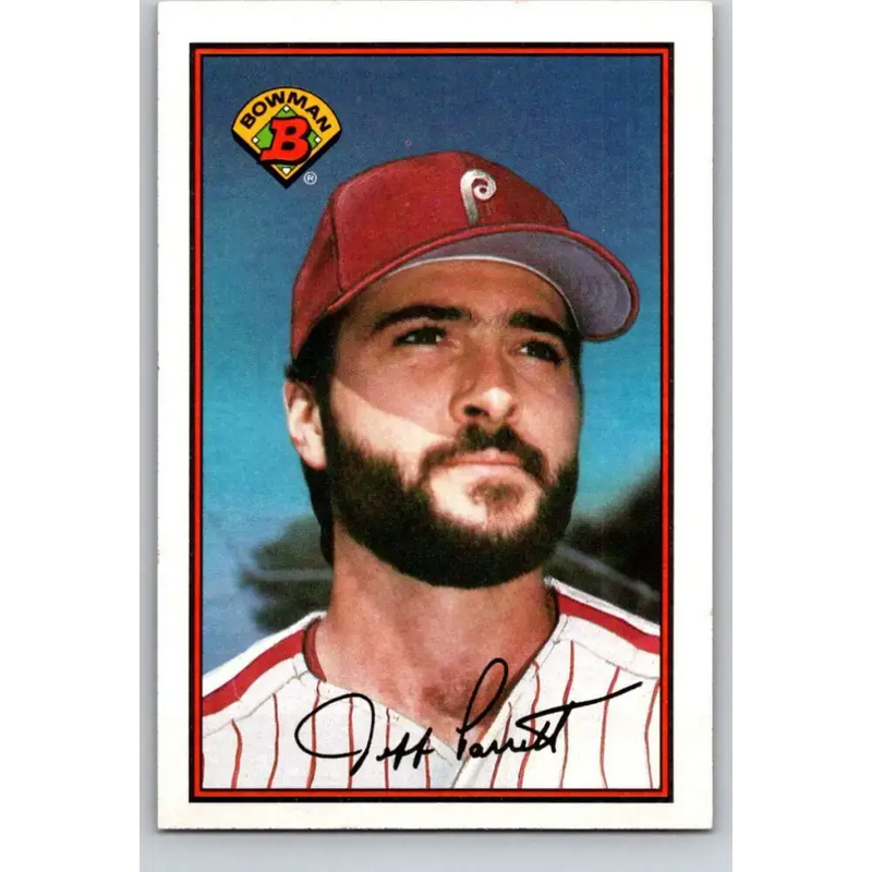 1989 Bowman #390 Jeff Parrett NM-MT Philadelphia Phillies Baseball Card - Baseball Card Single