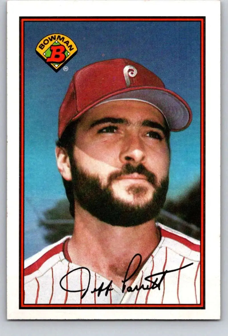 1989 Bowman #390 Jeff Parrett NM-MT Philadelphia Phillies Baseball Card - Baseball Card Single