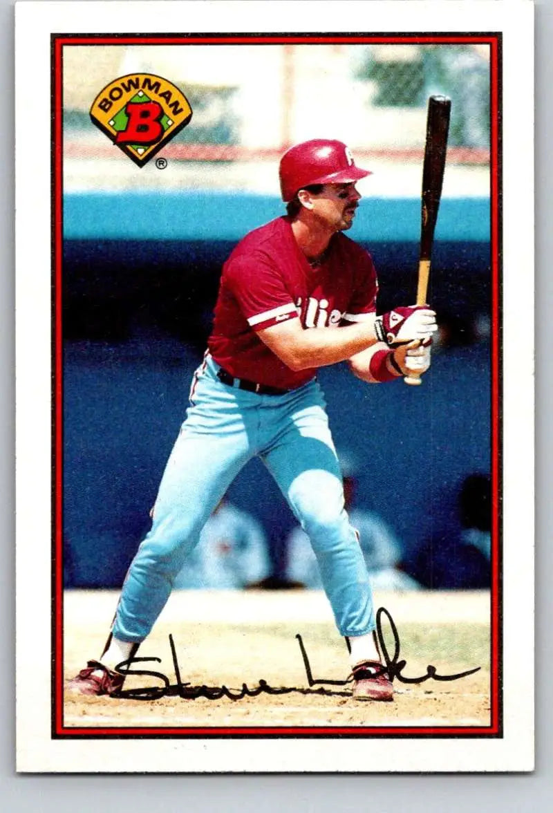 1989 Bowman #399 Steve Lake NM-MT Philadelphia Phillies Baseball Card - Baseball Card Single