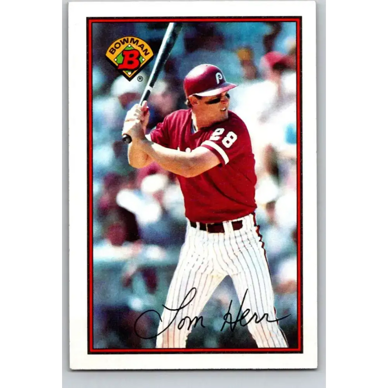 1989 Bowman #403 Tom Herr NM-MT Philadelphia Phillies Baseball Card - Baseball Card Single