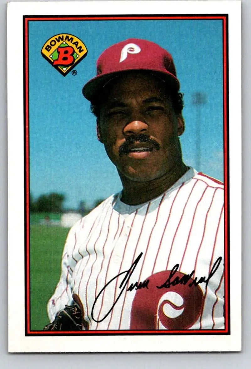 1989 Bowman #405 Juan Samuel NM-MT Philadelphia Phillies Baseball Card - Baseball Card Single