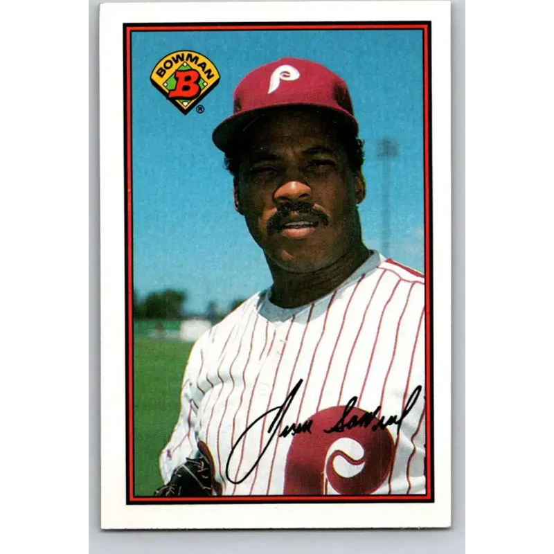 1989 Bowman #405 Juan Samuel NM-MT Philadelphia Phillies Baseball Card - Baseball Card Single
