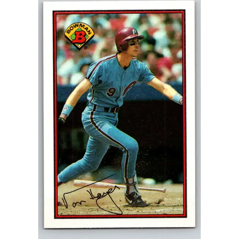1989 Bowman #406 Von Hayes NM-MT Philadelphia Phillies Baseball Card - Baseball Card Single