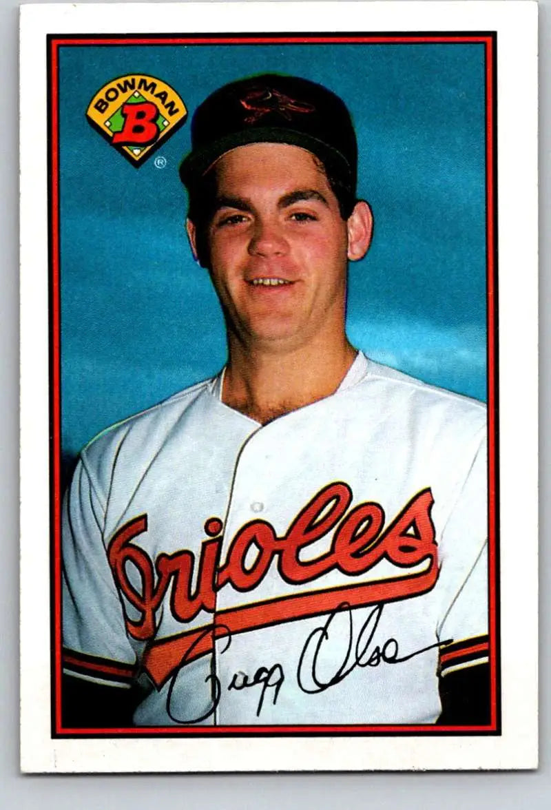 1989 Bowman #6 Gregg Olson NM-MT RC Rookie Baltimore Orioles Baseball Card - Baseball Card Single