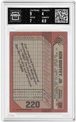 Graded 1987 Ken Griffey Jr Bowman Ken Griffey Arena Club baseball card