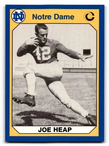 Vintage Notre Dame Joe Heap football trading card from 1989 Collegiate Collection Notre Dame