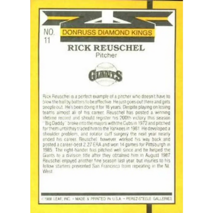 1989 Donruss #11 Rick Reuschel DK NM-MT San Francisco Giants Baseball Card