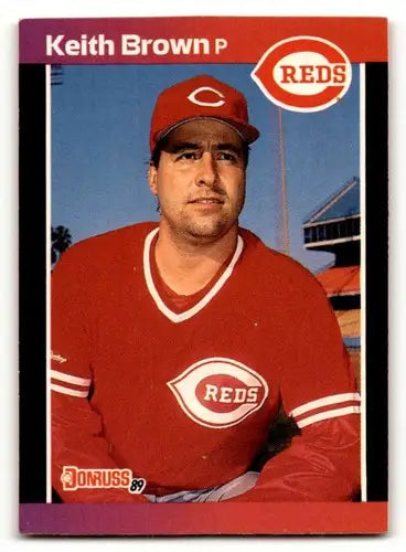 1989 Donruss #115 Keith Brown Cincinnati Reds Baseball Cards EX/NM ID:61298 - Baseball Card Single